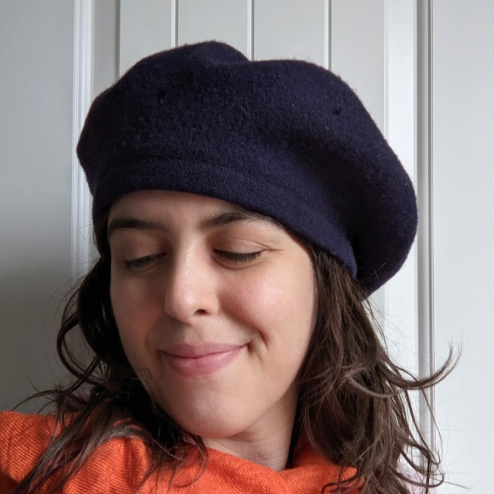 SALE 100% Wool Navy Beret, Talbots, OS, Vintage, Good Condition
